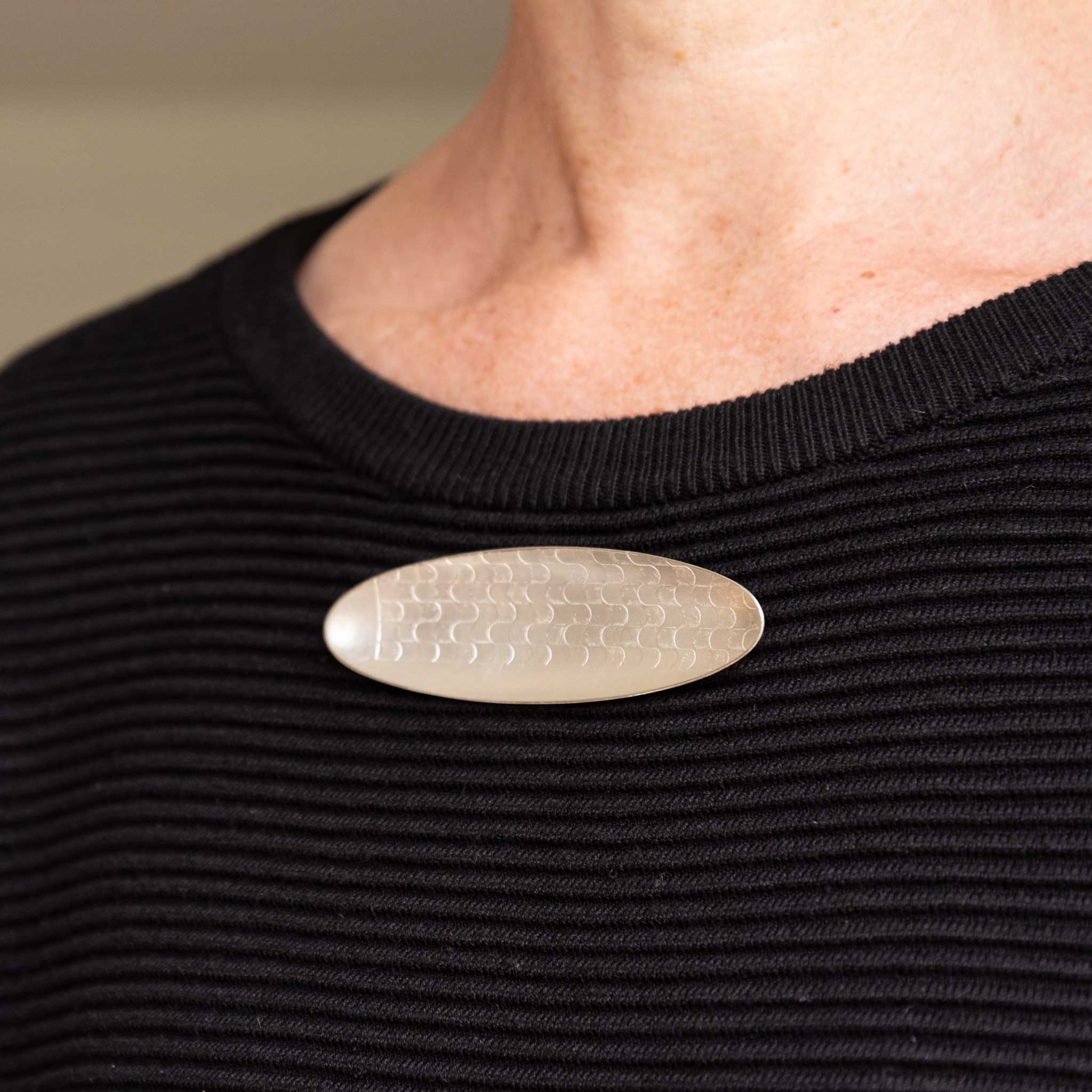 Ellipse Lokki Brooch in Recycled Sterling Silver